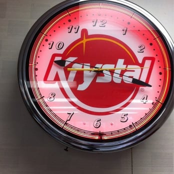 Krystal - a clock with the krystal logo on it - Burgers Near Me - Cordele, Georgia Krystal - a clock with the krystal logo on it - Burgers Near Me - Cordele, Georgia