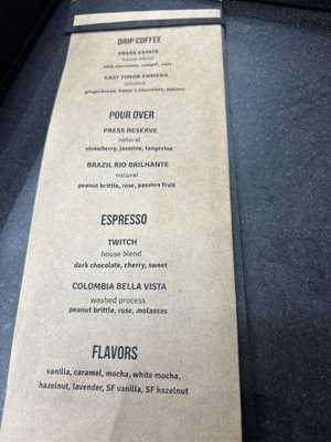 Menu photo 1 Press Coffee - Waterfront Scottsdale, AZ