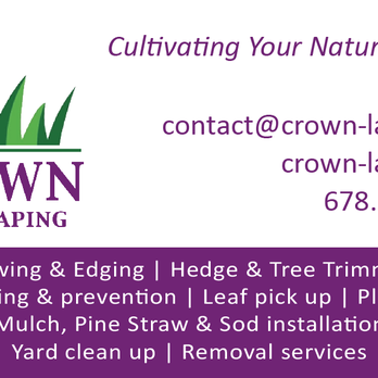 Crown Landscaping - business card for crown landscaping - Lawn Services Near Me Crown Landscaping - business card for crown landscaping - Lawn Services Near Me