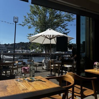 The Cove - View of the docks from inside - Wine Bars Near Me - Seattle, Washington