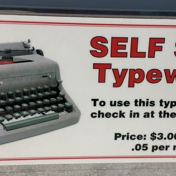 Americopy - SELF SERVE Typewriters - To use this typewriter please check in at the front counter. Price: $3.00 per hour .05 per minute - Printing Services Near Me - Mesa, Arizona Americopy - SELF SERVE Typewriters - To use this typewriter please check in at the front counter. Price: $3.00 per hour .05 per minute - Printing Services Near Me - Mesa, Arizona