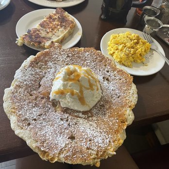 The Griddle Cafe - Bourbon banana pancakes, housemade potatoes, scrambled eggs with cheese. - Breakfast & Brunch Near Me - Los Angeles, California