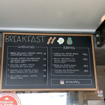 Mas Cafe - Breakfast menu - Coffee & Tea Near Me - Seattle, Washington Mas Cafe - Breakfast menu - Coffee & Tea Near Me - Seattle, Washington