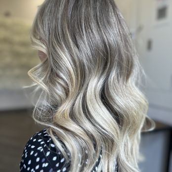 Natalie D Studio - Modern pearl beige balayage 
This is ideal for a low maintenance haircolor that provides gray blending. - Hair Salons Near Me - Thornton, Colorado