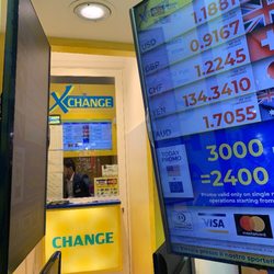 Currency Exchange - This was the rate was showing but said nothing about €100 exchange service charge