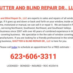 Shutter & Blind Repair Dr