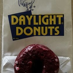 Daylight Donuts - Red Velvet donut.
