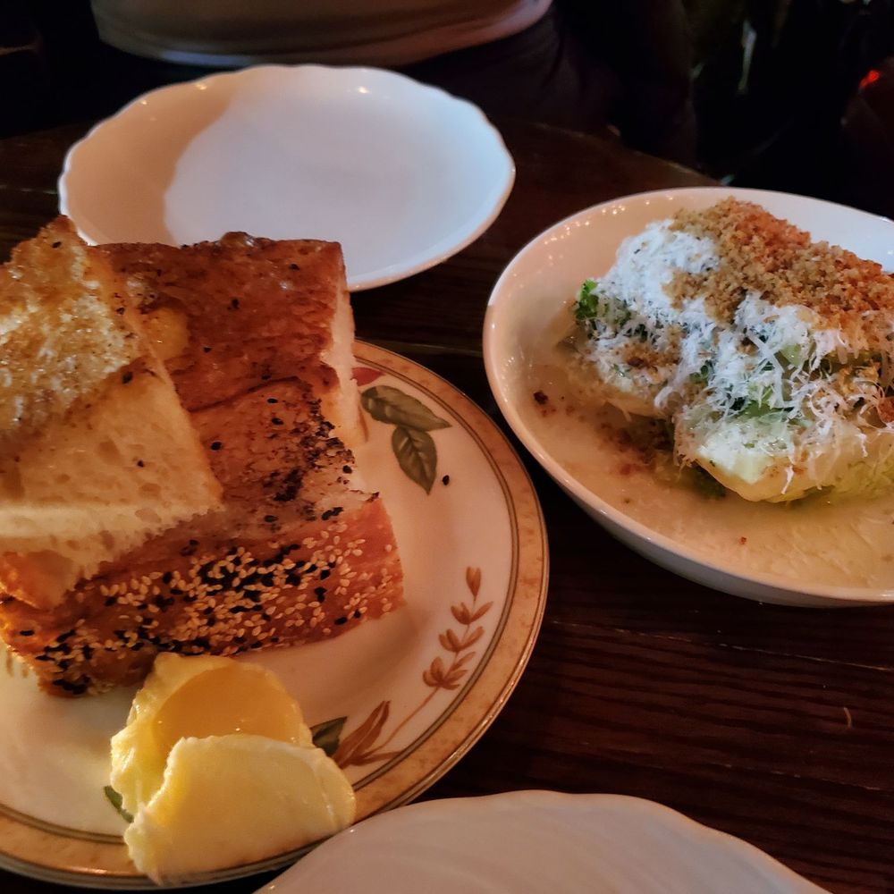 Focaccia and Caesar salad Focaccia and Caesar salad