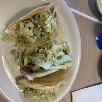 Lety's - Three hardshell tacos - American Near Me - Fresno, California