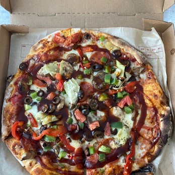 MOD Pizza - Veggies and pepperoni with bbq drizzle - Fast Food Near Me - Parkland, Florida