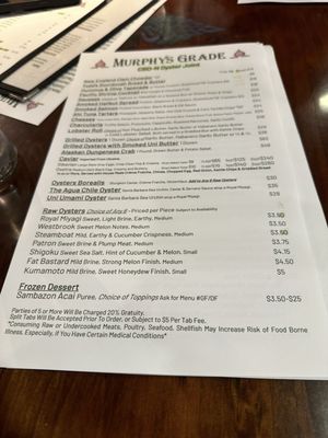 Menu photo 7 Murphys Grade Murphys, CA