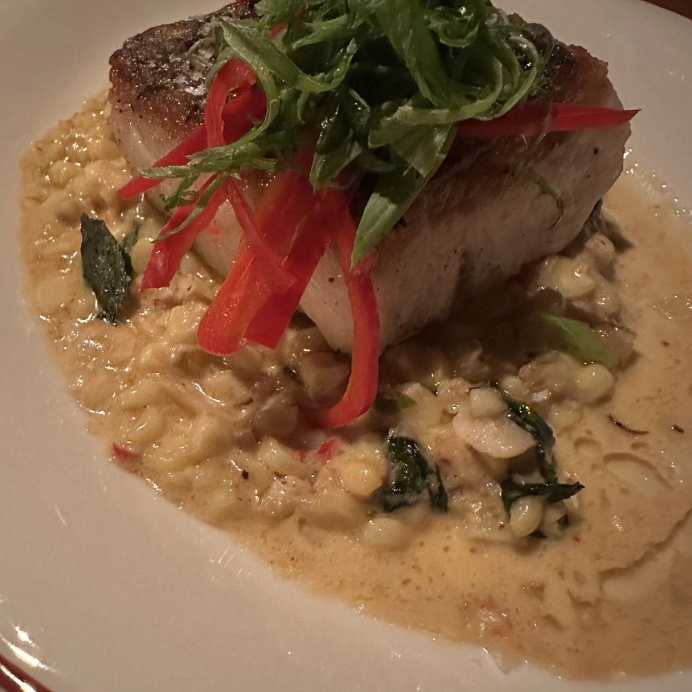 Condor Bar - Crispy sea bass with esquites - Mexican Near Me - Ojai, California Condor Bar - Crispy sea bass with esquites - Mexican Near Me - Ojai, California