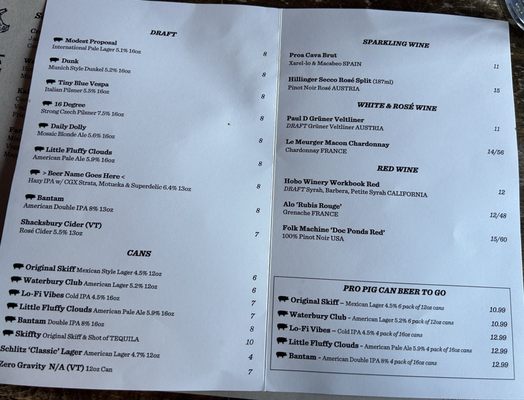 Menu photo 4 Prohibition Pig Waterbury, VT