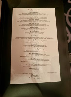 Menu photo 2 Joel Robuchon Las Vegas, NV