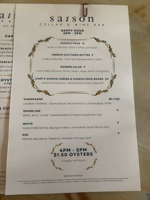 Menu photo 6 Saison Cellar & Wine Bar San Francisco, CA Menu photo 6 Saison Cellar & Wine Bar San Francisco, CA