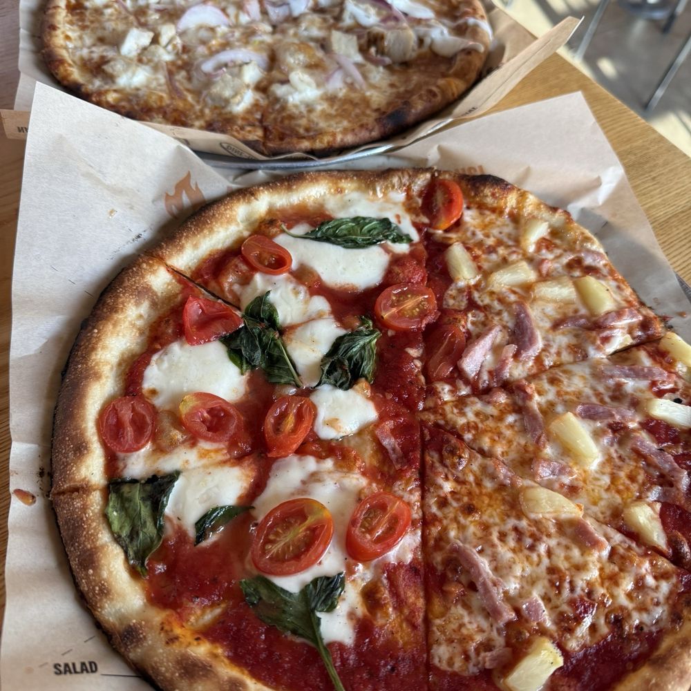 Blazed BBQ (11-inch) and half/half red vine and hawaiian Blazed BBQ (11-inch) and half/half red vine and hawaiian