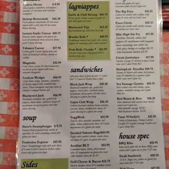 Tooloulous - Gluten Free Lunch menu - Cajun/Creole Near Me - Banff, Alberta Tooloulous - Gluten Free Lunch menu - Cajun/Creole Near Me - Banff, Alberta