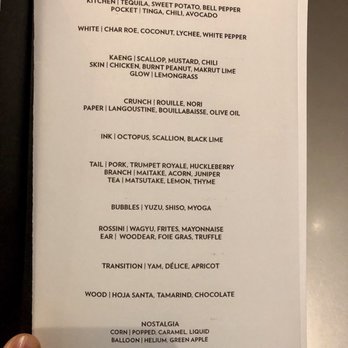 Alinea - Gallery Menu as of February 24th 2019 - New American Near Me - Chicago, Illinois Alinea - Gallery Menu as of February 24th 2019 - New American Near Me - Chicago, Illinois