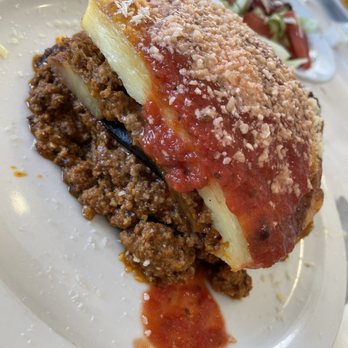 Mr Souvlaki - Mousaka (it's huge) w/salad - Greek Near Me - Tarpon Springs, Florida