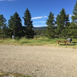 Clark Peak Cabins - Just below those trees is the pond. Just love sitting on that cute bench by the water.