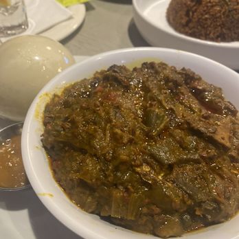 Calabash African Kitchen - Okra Stew "Soup Kanja" - African Near Me - Las Vegas, Nevada Calabash African Kitchen - Okra Stew "Soup Kanja" - African Near Me - Las Vegas, Nevada