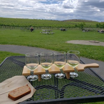 Wilridge Vineyard, Winery & Distillery - Free rhubarb bread and wine flight for $7. One of the most relaxing places we have stayed. - Wine Tasting Room Near Me - Yakima, Washington Wilridge Vineyard, Winery & Distillery - Free rhubarb bread and wine flight for $7. One of the most relaxing places we have stayed. - Wine Tasting Room Near Me - Yakima, Washington