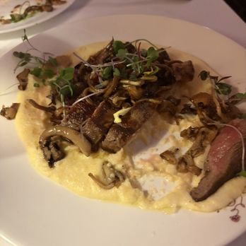 CasaDamí - New York steak with polenta and mushrooms - Modern European Near Me - Newport Beach, California