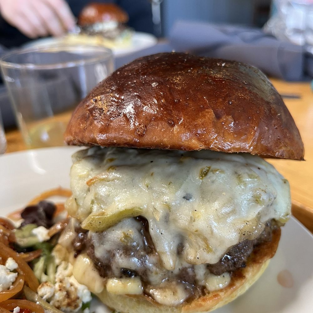 Stem Ciders - Green chile and pepper jack cheese burger - Bars Near Me - Denver, Colorado Stem Ciders - Green chile and pepper jack cheese burger - Bars Near Me - Denver, Colorado
