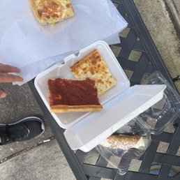 Pizzazz Slice, Tomato Pizza Slice, White Pizza Slice, Ricotta Cannoli Pizzazz Slice, Tomato Pizza Slice, White Pizza Slice, Ricotta Cannoli