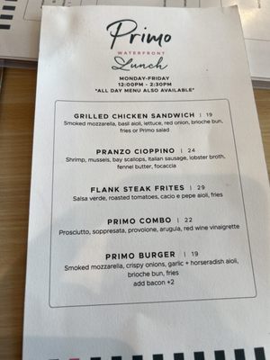 Menu photo 1 Primo Waterfront Newburgh, NY Menu photo 1 Primo Waterfront Newburgh, NY