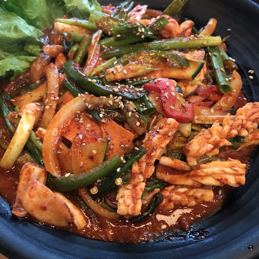 The Stone House - Spicy stir fried squid - Korean Near Me - Mesa, Arizona The Stone House - Spicy stir fried squid - Korean Near Me - Mesa, Arizona