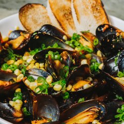 Levity Pop-Up - Mussels | Lemongrass | Chorizo | Corn | Scallion