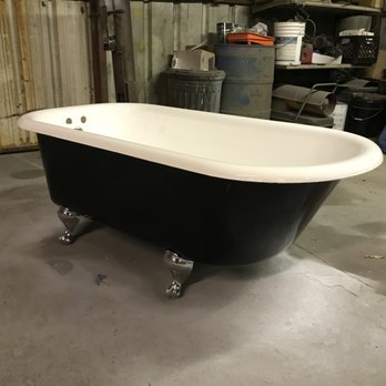 Renew A Surface - Refinished clawfoot tub redone with a pure white inside, black exterior and chromed dipped feet! - Refinishing Services Near Me - Canton, Texas