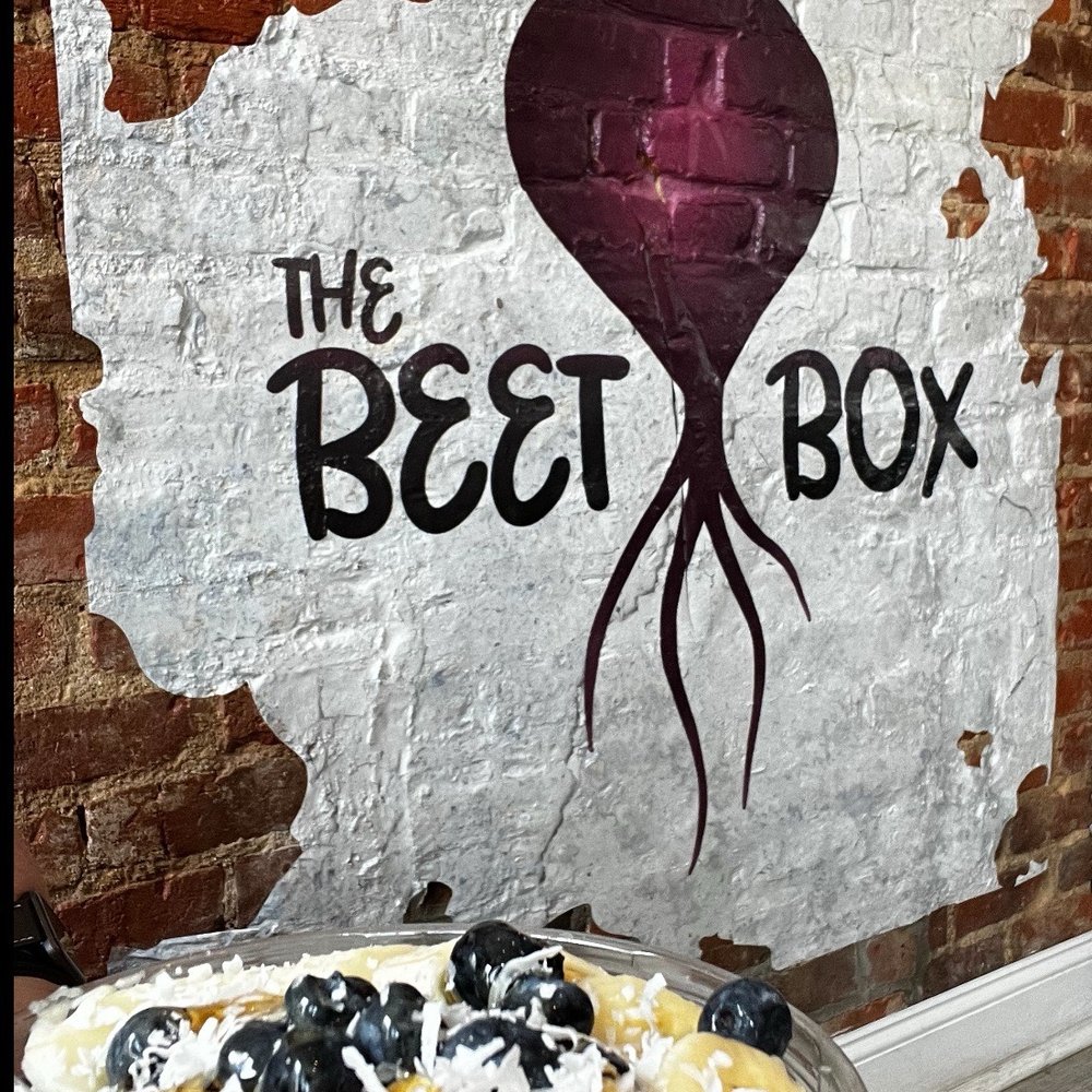 The Beet Box - PB Power** Banana, Peanut Butter, Chocolate Protein & Almond Milk; Topped w/ Granola, Strawberry, Blueberry, Banana, Honey, Coconut Flakes - Juice Bars & Smoothies Near Me - Richmond, Virginia The Beet Box - PB Power** Banana, Peanut Butter, Chocolate Protein & Almond Milk; Topped w/ Granola, Strawberry, Blueberry, Banana, Honey, Coconut Flakes - Juice Bars & Smoothies Near Me - Richmond, Virginia