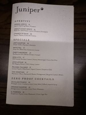 Menu photo 8 Juniper Austin, TX