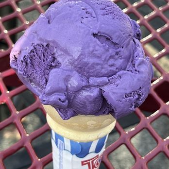 Edgewood Creamery - Ube ice cream on a sugar cone - Ice Cream & Frozen Yogurt Near Me - Edgewood, Maryland
