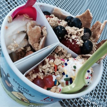 TCBY Camellia Square - Almond milk(pink spoon) , tart ( fruits & wafers) birthday cake ( sprinkles!!!!)! - Ice Cream & Frozen Yogurt Near Me - Slidell, Louisiana