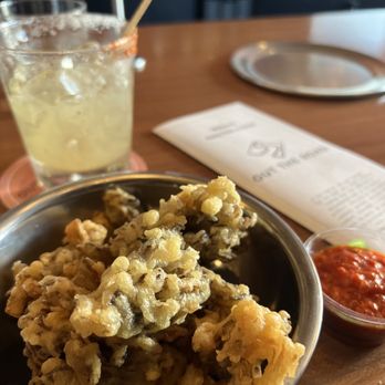 Out The Road - My favorite!!!!! Fried mushrooms with romesco - Sports Bars Near Me - San Francisco, California Out The Road - My favorite!!!!! Fried mushrooms with romesco - Sports Bars Near Me - San Francisco, California