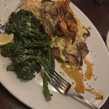 Pappadeaux Seafood Kitchen - Grilled catfish with crab meat sauce, and lemon with broccolini and rice - Seafood Near Me - Lawrenceville, Georgia Pappadeaux Seafood Kitchen - Grilled catfish with crab meat sauce, and lemon with broccolini and rice - Seafood Near Me - Lawrenceville, Georgia