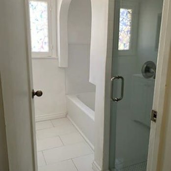 Bibi Construction - Bathroom - AFTER (New floors, shower, bath, vanity, toilet, etc.) - General Contractors Near Me - Los Angeles, California Bibi Construction - Bathroom - AFTER (New floors, shower, bath, vanity, toilet, etc.) - General Contractors Near Me - Los Angeles, California