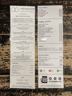 Menu photo 1 The Hexagon Board Game Cafe Calgary, AB Menu photo 1 The Hexagon Board Game Cafe Calgary, AB