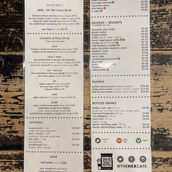The Hexagon Board Game Cafe - Menu