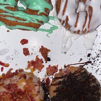 Duck Donuts - cookies and cream mocha, Cinnamon Bun, lucky Cinnamon Bun, Maple Bacon - Donuts Near Me - Rancho Cucamonga, California Duck Donuts - cookies and cream mocha, Cinnamon Bun, lucky Cinnamon Bun, Maple Bacon - Donuts Near Me - Rancho Cucamonga, California