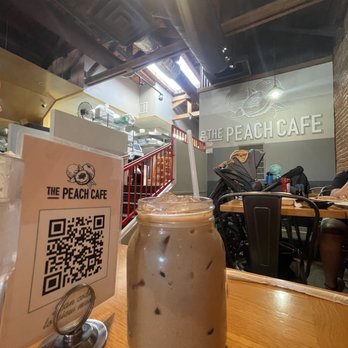 The Peach Cafe - Iced Chai latte with oat milk - New American Near Me - Monrovia, California The Peach Cafe - Iced Chai latte with oat milk - New American Near Me - Monrovia, California
