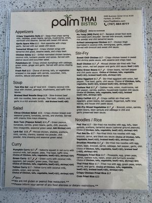 Menu photo 3 Palm Thai Bistro Fairfield, CA