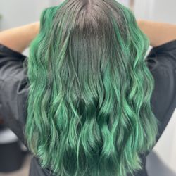 Forever Color by Madi Mason at Sola Salon - Emerald hair!