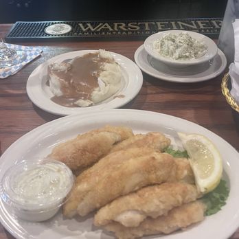 Metzger's German Restaurant - Fresh Lake Perch with Mashed potatoes and gravy and coleslaw. - German Near Me - Ann Arbor, Michigan Metzger's German Restaurant - Fresh Lake Perch with Mashed potatoes and gravy and coleslaw. - German Near Me - Ann Arbor, Michigan