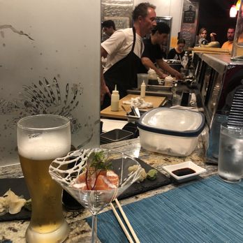 Thai One On - Ice cold Sapporo draft beer w/Erin staring up w/his sushi masterpieces - Thai Near Me - Carlsbad, California Thai One On - Ice cold Sapporo draft beer w/Erin staring up w/his sushi masterpieces - Thai Near Me - Carlsbad, California