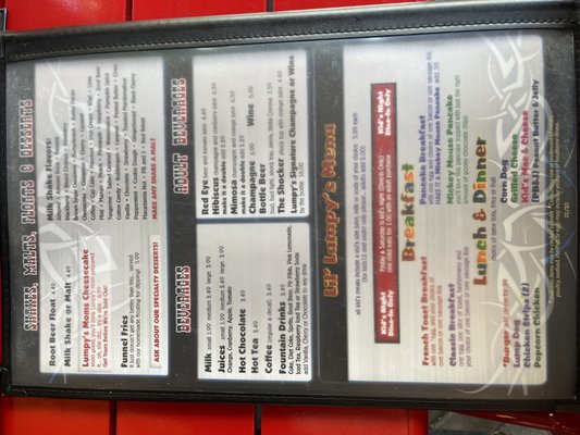 Menu photo 4 Lumpy's Diner Pittsburg, CA