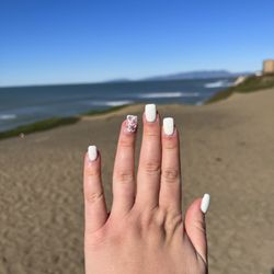 New York Nails 2 - Acrylic full set with nail art ($15 extra for this design on both hands)